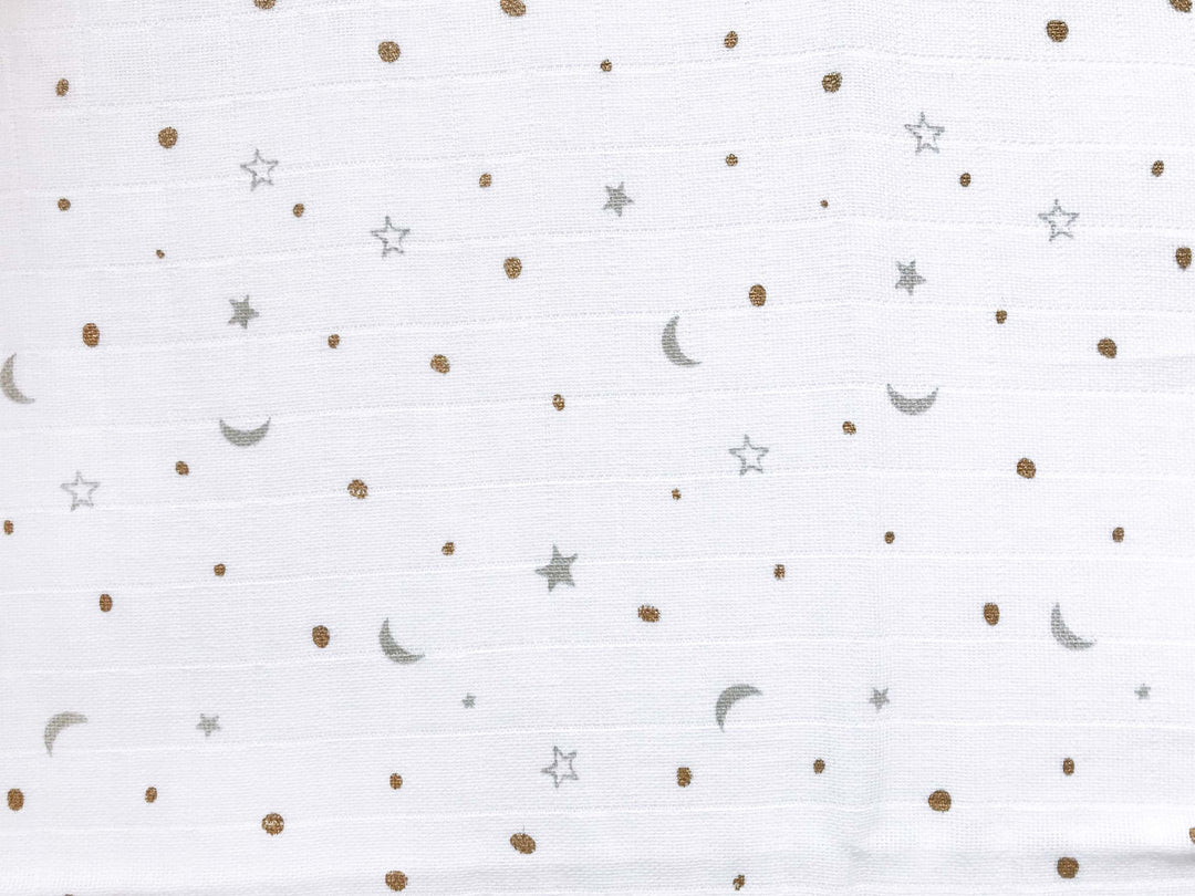Organic Muslin Swaddles (Set of 3) – Sleepy Star (Metallic)