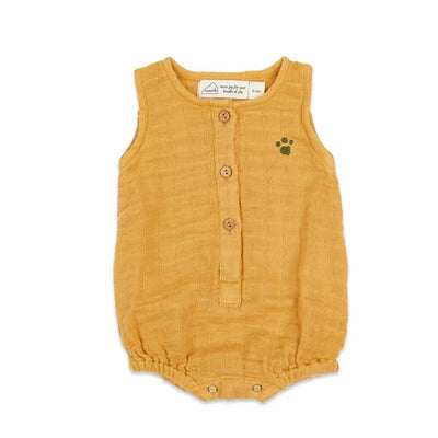 Masilo Organic Muslin Baby Romper - Ochre