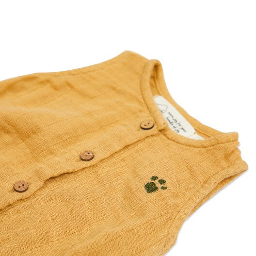 Masilo Organic Muslin Baby Romper - Ochre