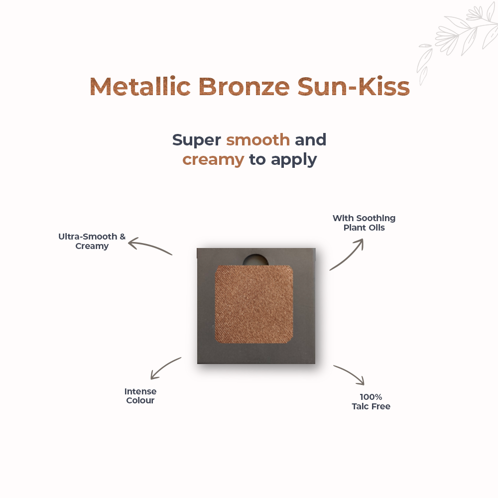Disguise Cosmetics Metallic Bronze Sun-Kiss 204 - Eyeshadow, NO TALC | INTENSE COLOR | WITH SOOTHING |  PLANT OILS | ULTRA-SMOOTH | 4.5 gm