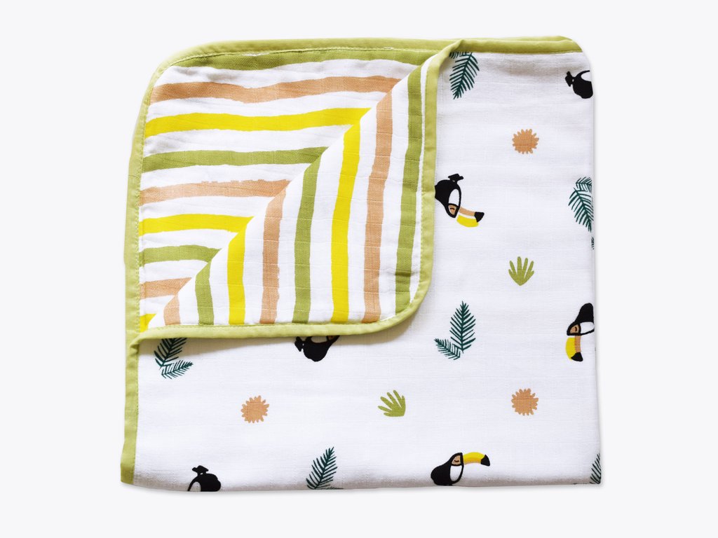 Masilo Organic muslin Blanket - Tropical Toucan