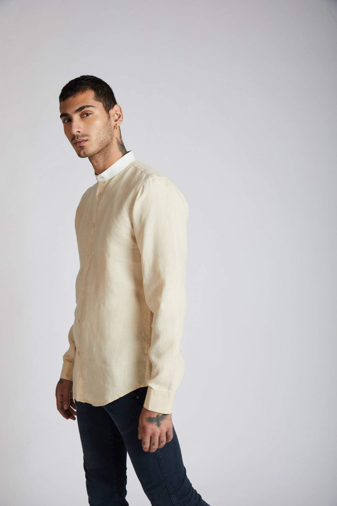 B Label Orbit Contrast Collar Shirt