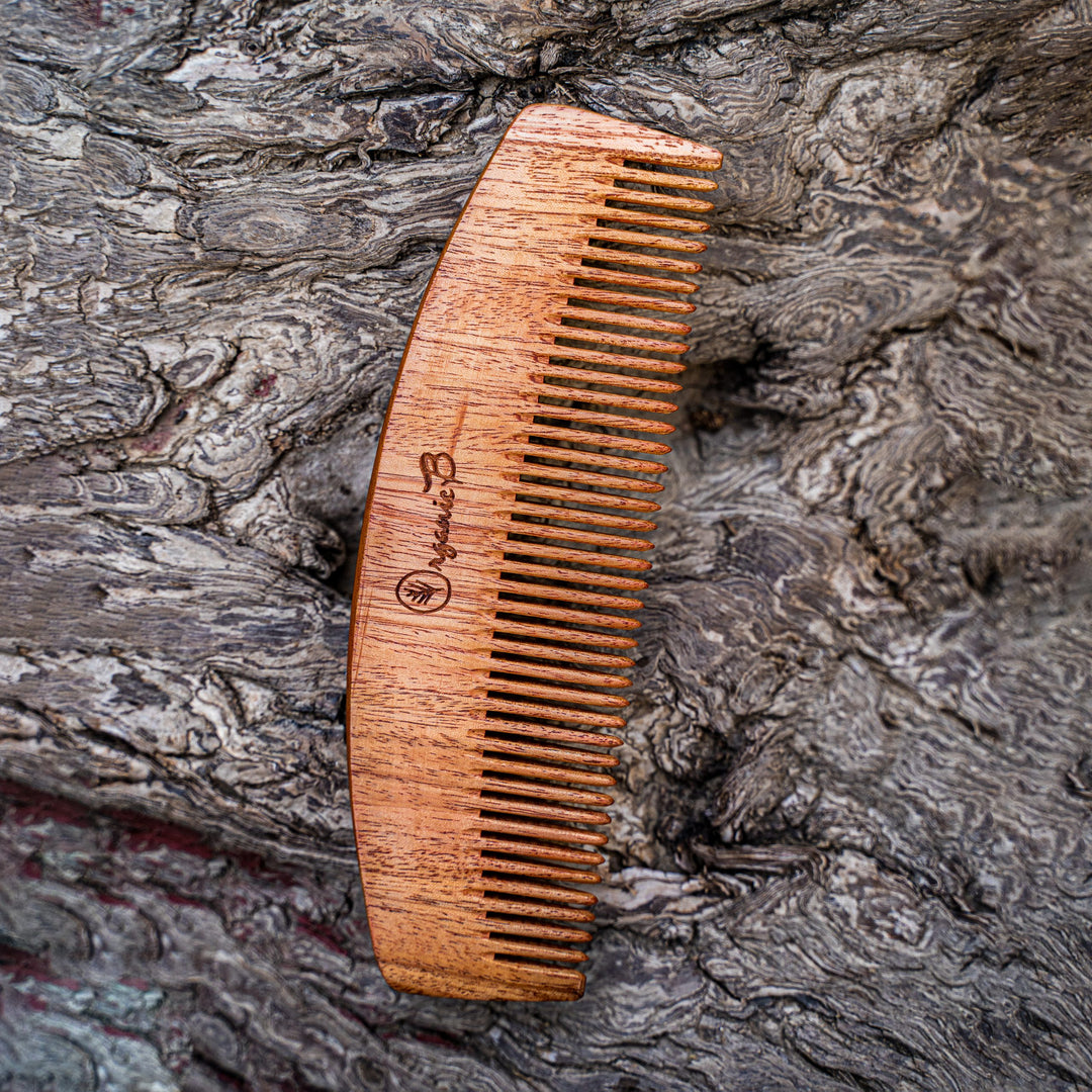 Organic B Moonlight Neem Wood Comb|Detangle |Rosemary Infused