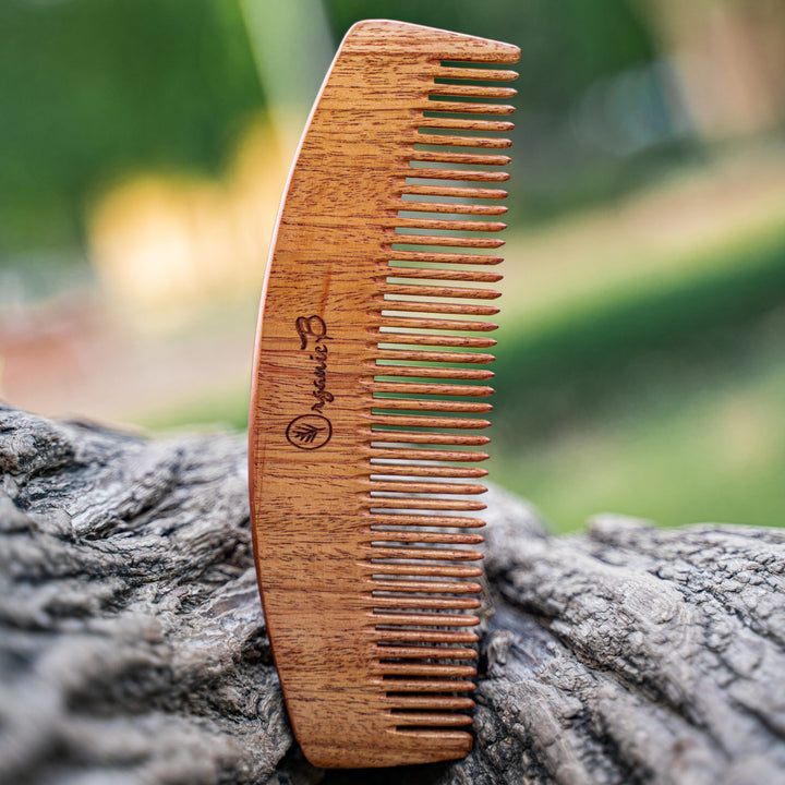 Organic B Moonlight Neem Wood Comb|Detangle |Rosemary Infused