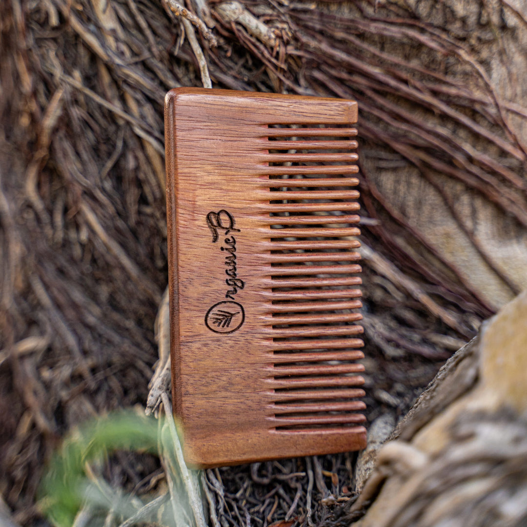 Organic B Indian Rosewood Narrow Teeth Comb | Pocket Size
