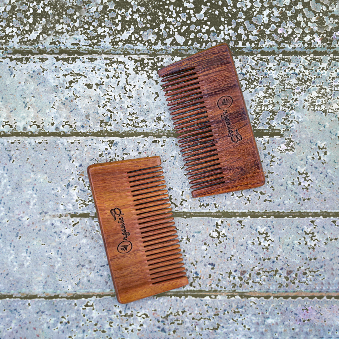 Organic B Indian Rosewood Narrow Teeth Comb | Pocket Size