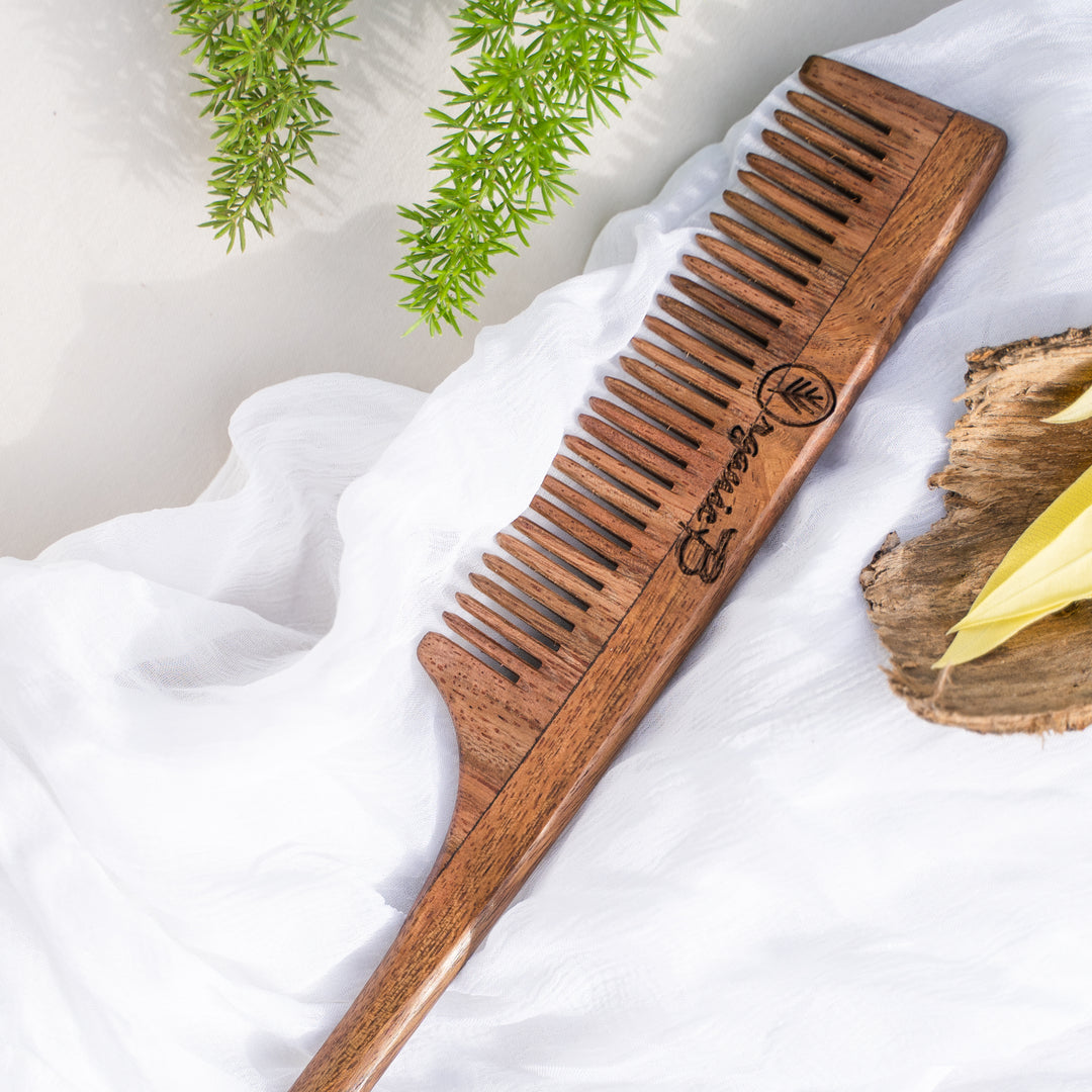 Organic B Indian Rosewood Tail Comb | Rosemary Infused