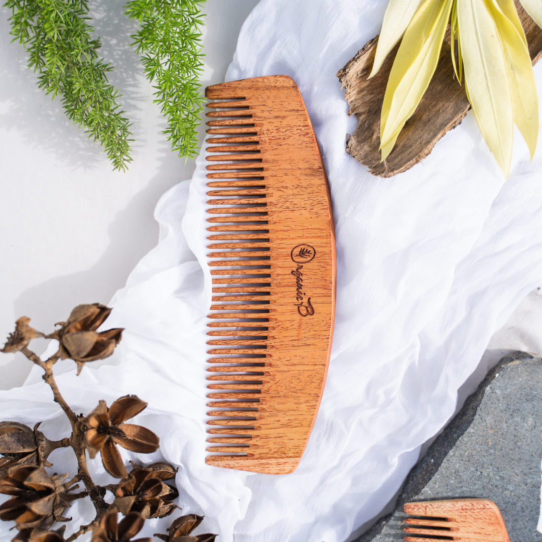 Organic B Moonlight Neem Wood Comb|Detangle |Rosemary Infused