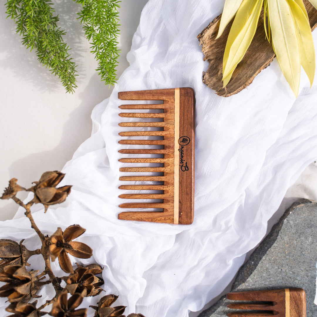 Organic B Indian Rosewood Wide Tooth Comb |Rosemary Infused