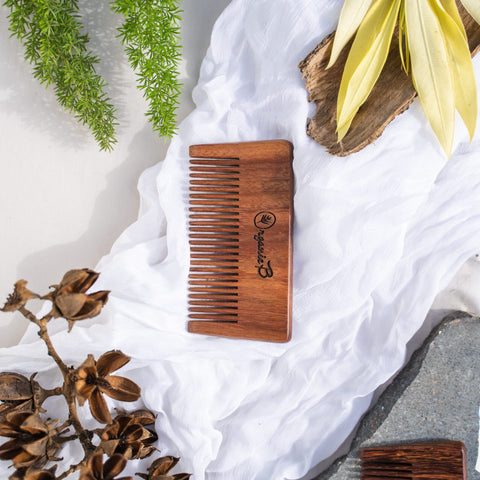 Organic B Indian Rosewood Narrow Teeth Comb | Pocket Size