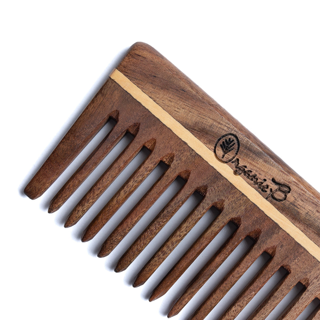 Organic B Indian Rosewood Wide Tooth Comb |Rosemary Infused