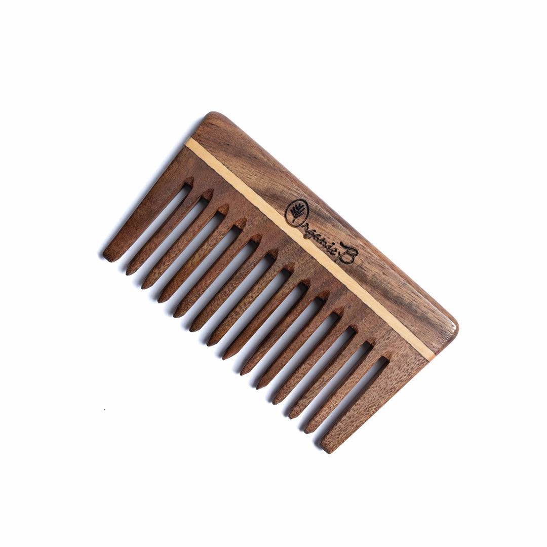 Organic B Indian Rosewood Wide Tooth Comb |Rosemary Infused