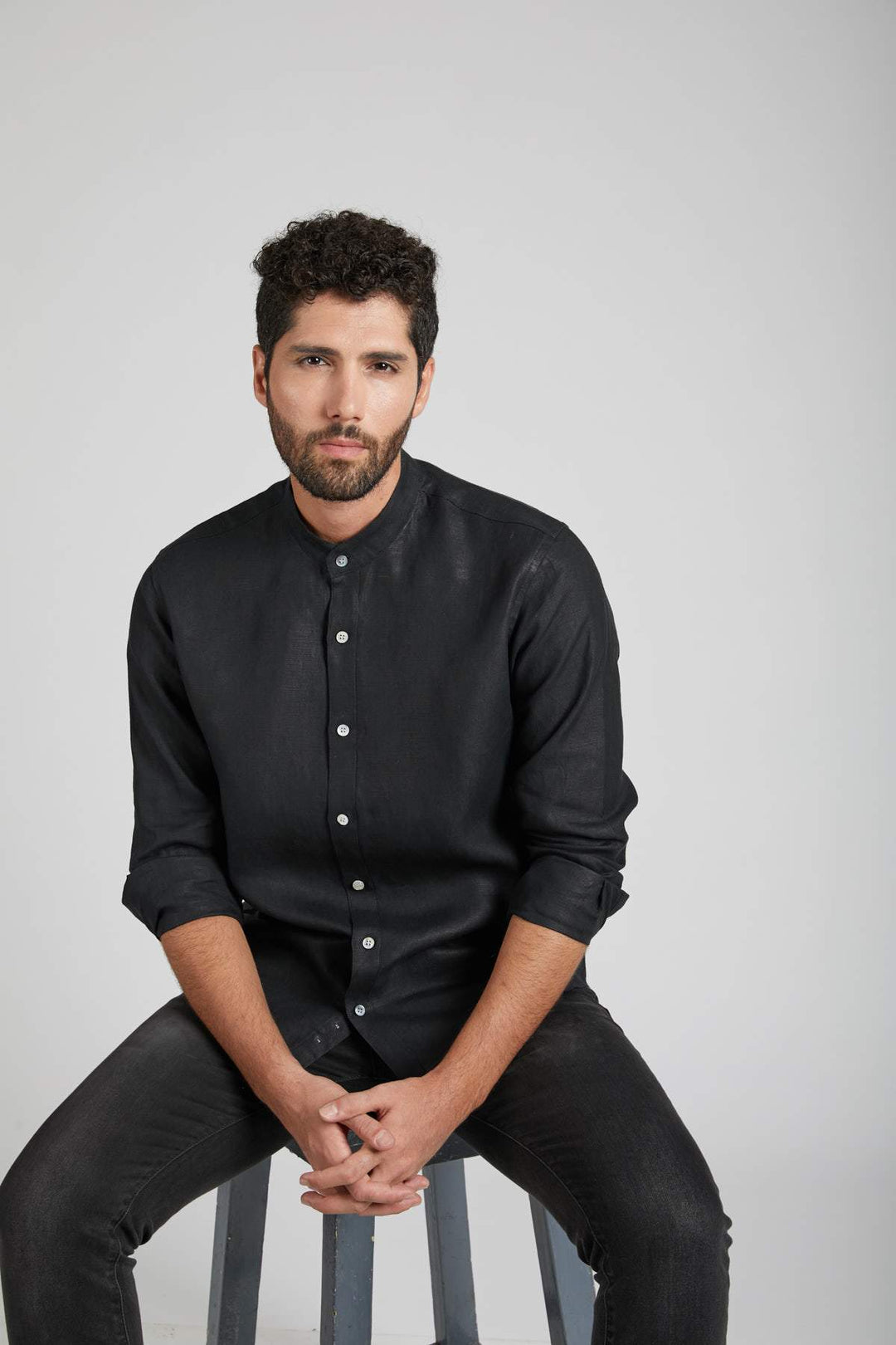 B Label Origin Mandarin Collar Shirt