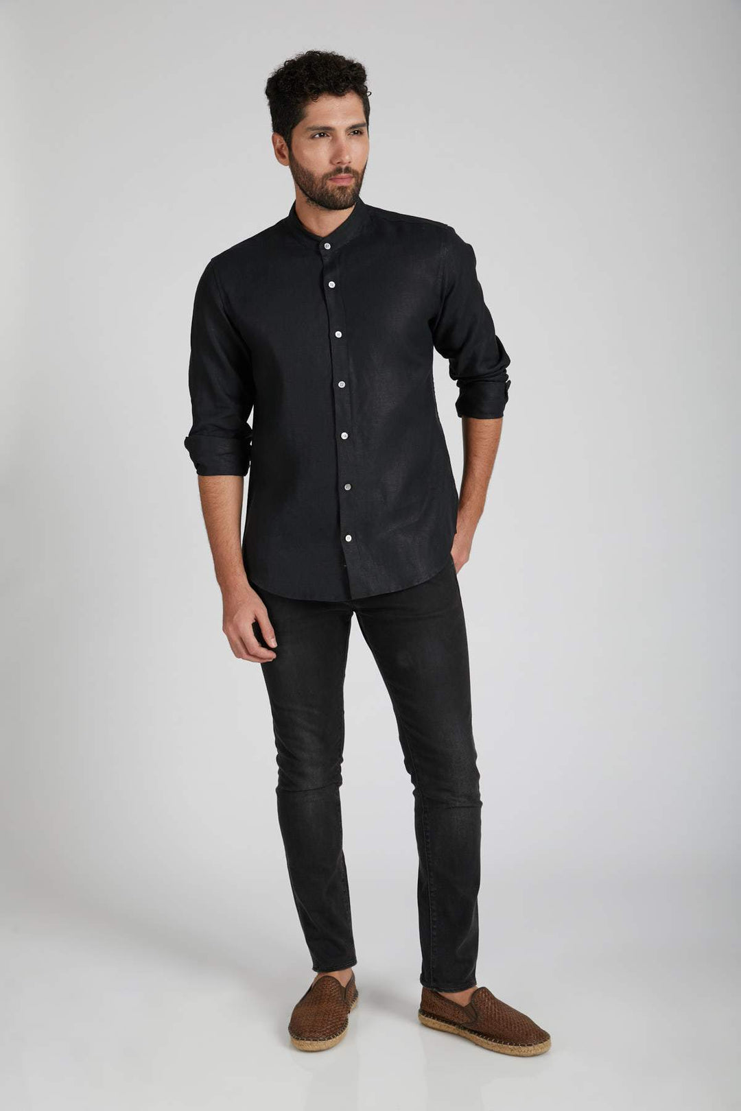 B Label Origin Mandarin Collar Shirt