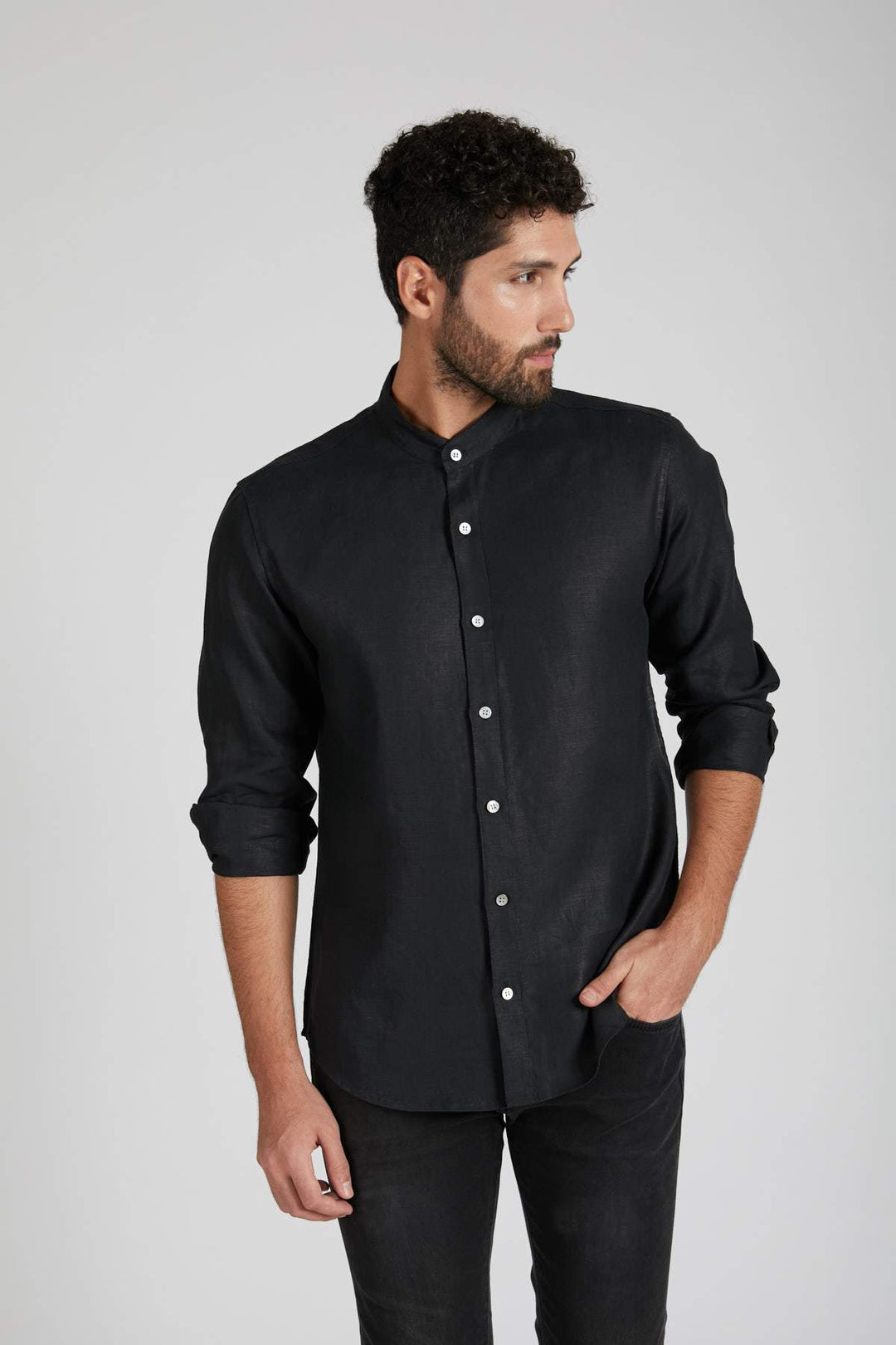 B Label Origin Mandarin Collar Shirt