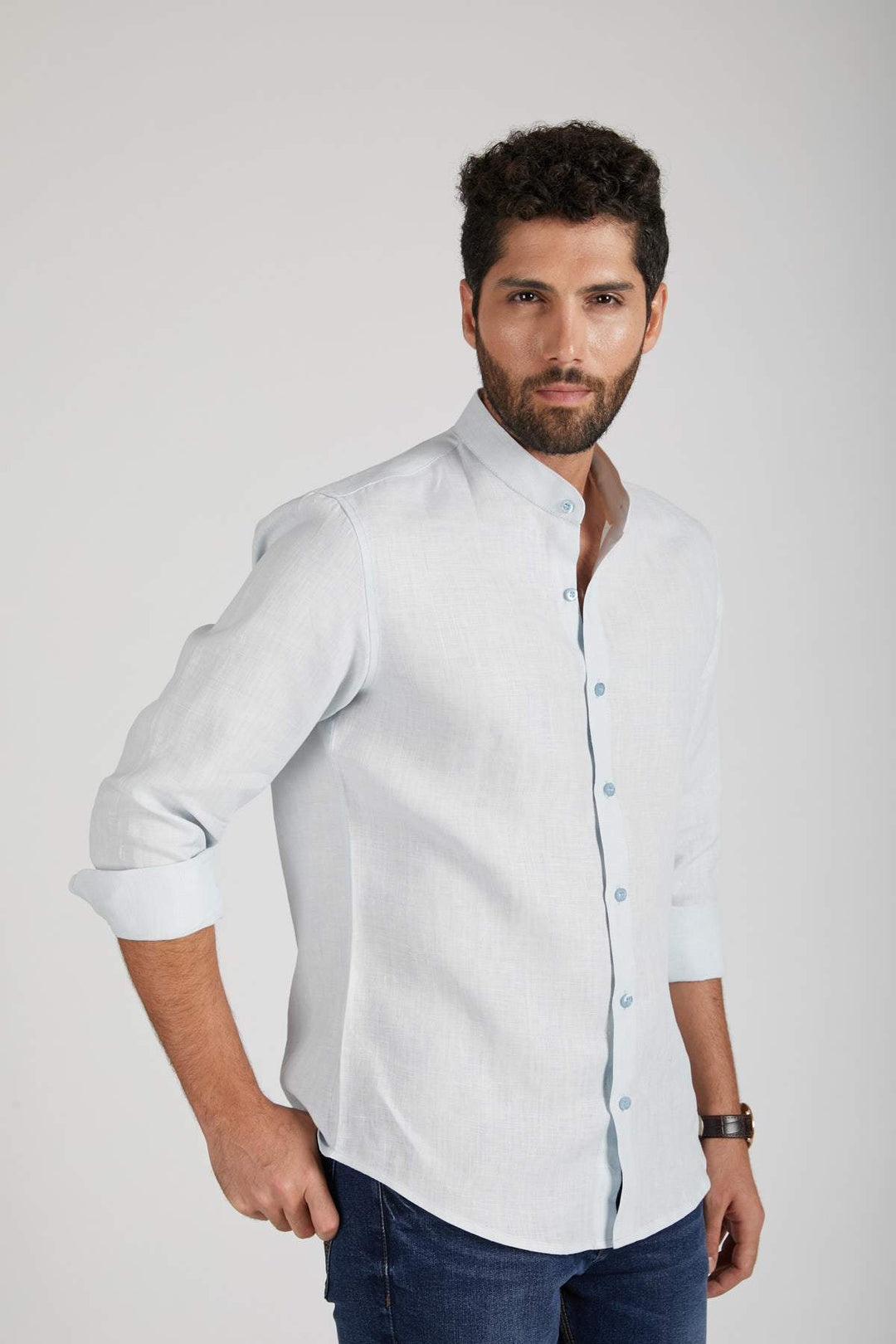 B Label Origin Mandarin Collar Shirt