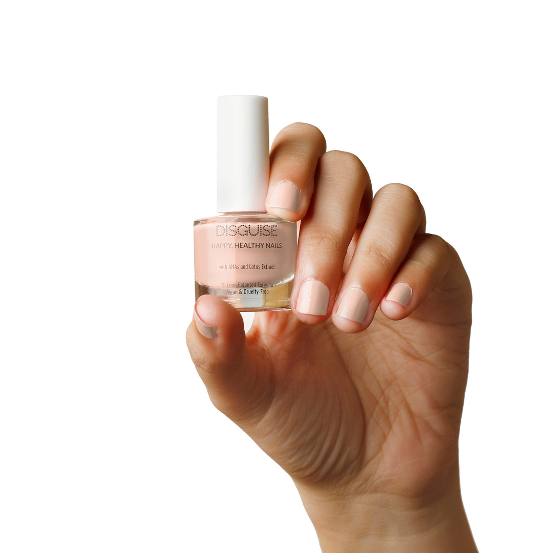 Disguise Cosmetics Happy, Healthy Nail Polish Beachy Peachy 114: 21 TOXIN FREE | WITH AHA & LOTUS EXTRACT | STRENGTHENS NAILS | 9 ml