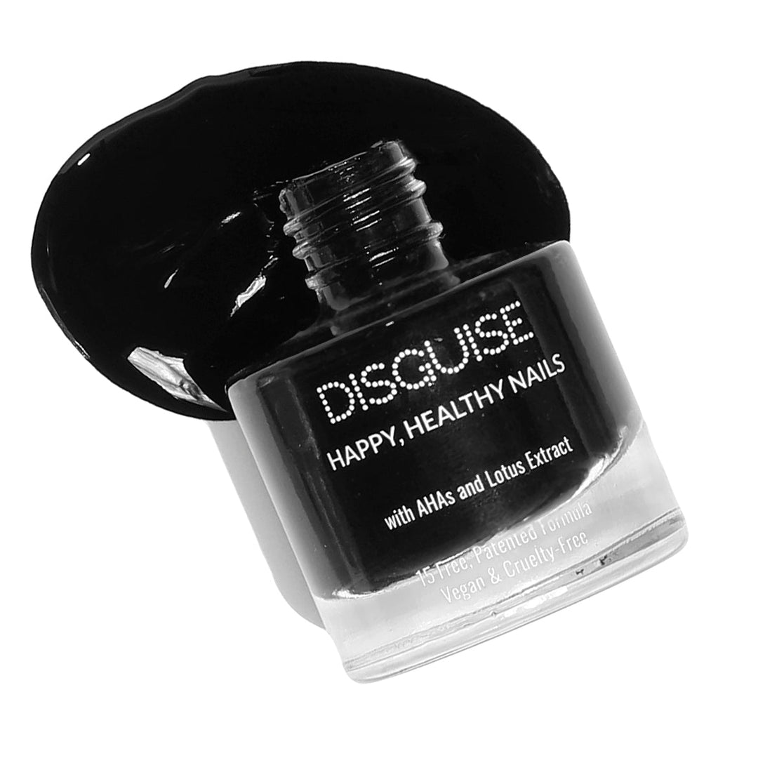 Disguise Cosmetics Wreckless Black 122, 21 Toxin Free | With AHA & Lotus Extract | Intense Color | 9 ml