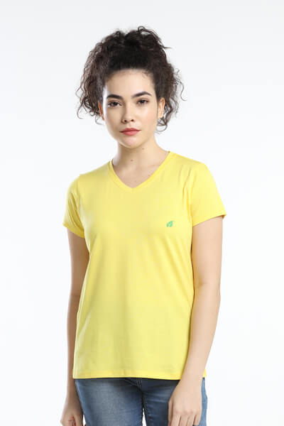 Pima Cotton Women T-shirt - Light Yellow