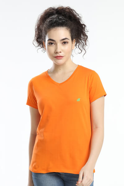 Pima Cotton Women T-shirt - Orange