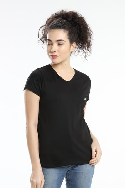 Pima Cotton Women T-shirt - Black