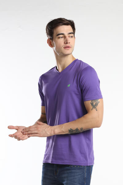 Pima Cotton Men T-shirt - Purple