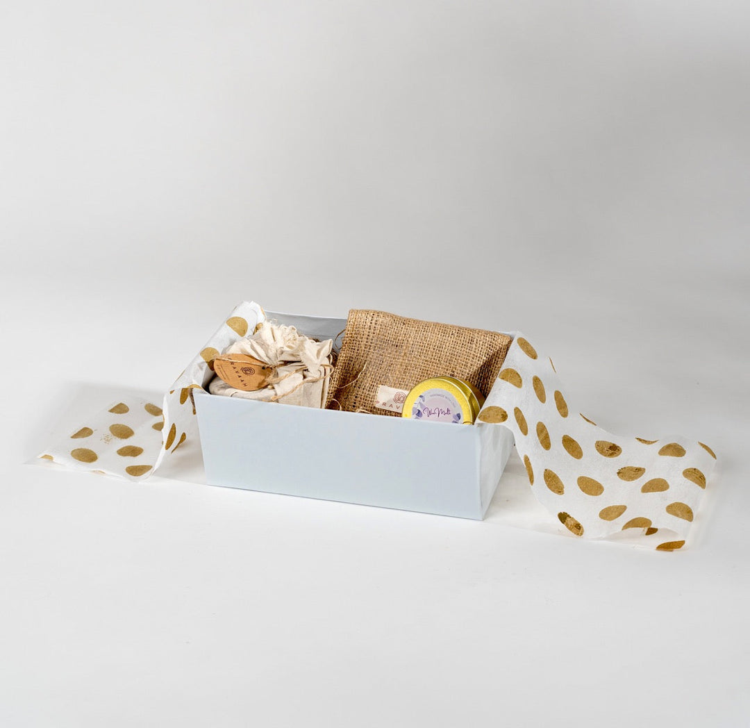 Pravaah The serenity Box | Mindful Sustainable Gift | Hemp Oil Candle | Lavender