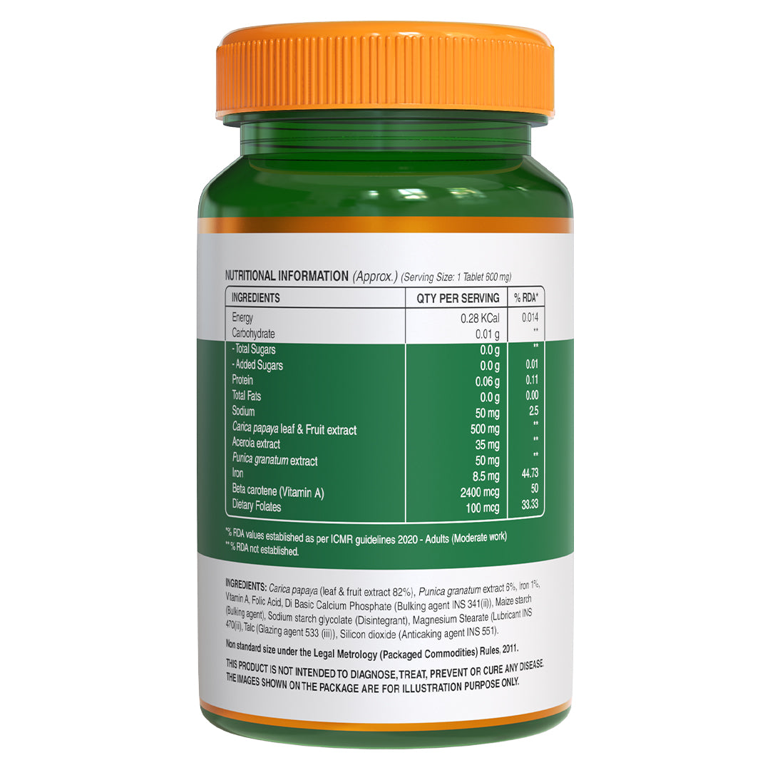 Papaya Fruit and Leaf Extract- 60 Tablets