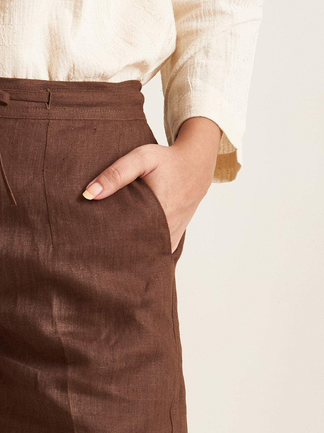 Patrah Straight-Fit Linen Drawstring Pants