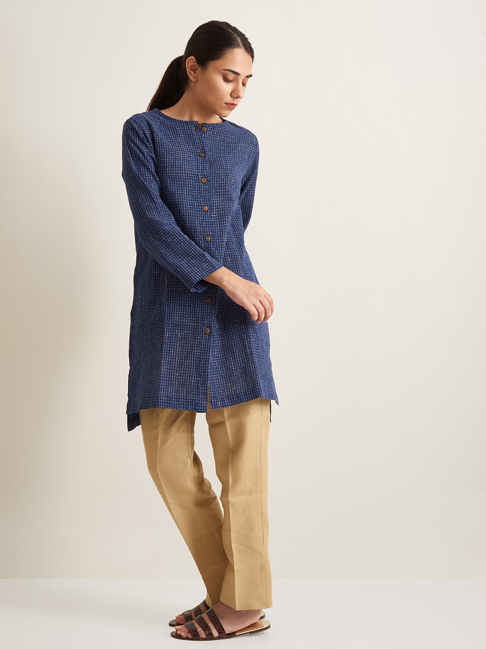 Patrah Indigo Handwoven Kala Cotton Tunic