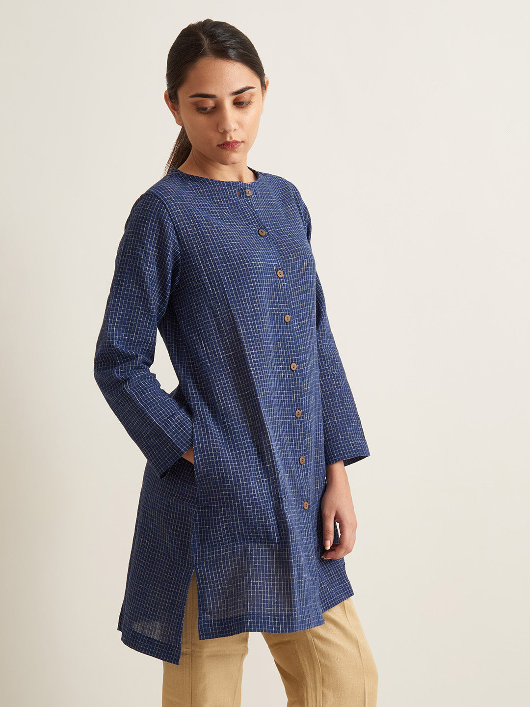Patrah Indigo Handwoven Kala Cotton Tunic