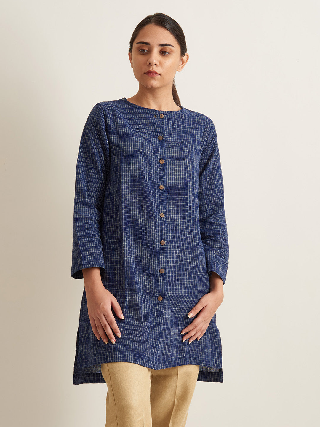 Patrah Indigo Handwoven Kala Cotton Tunic