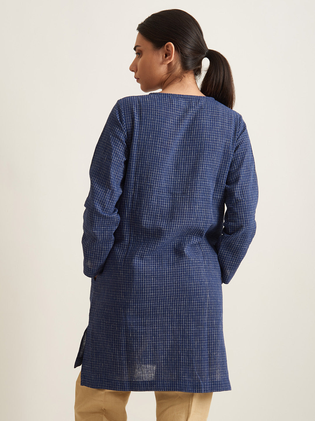 Patrah Indigo Handwoven Kala Cotton Tunic