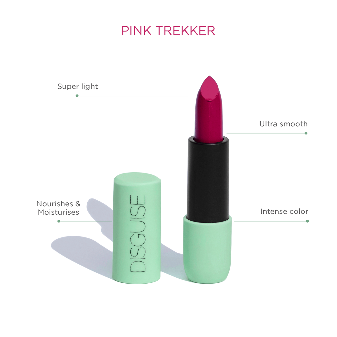 Disguise Cosmetics Satin Matte Lipstick Pink Trekker 06 | Ultra Light & Comfortable | Enriched with Plant Oils