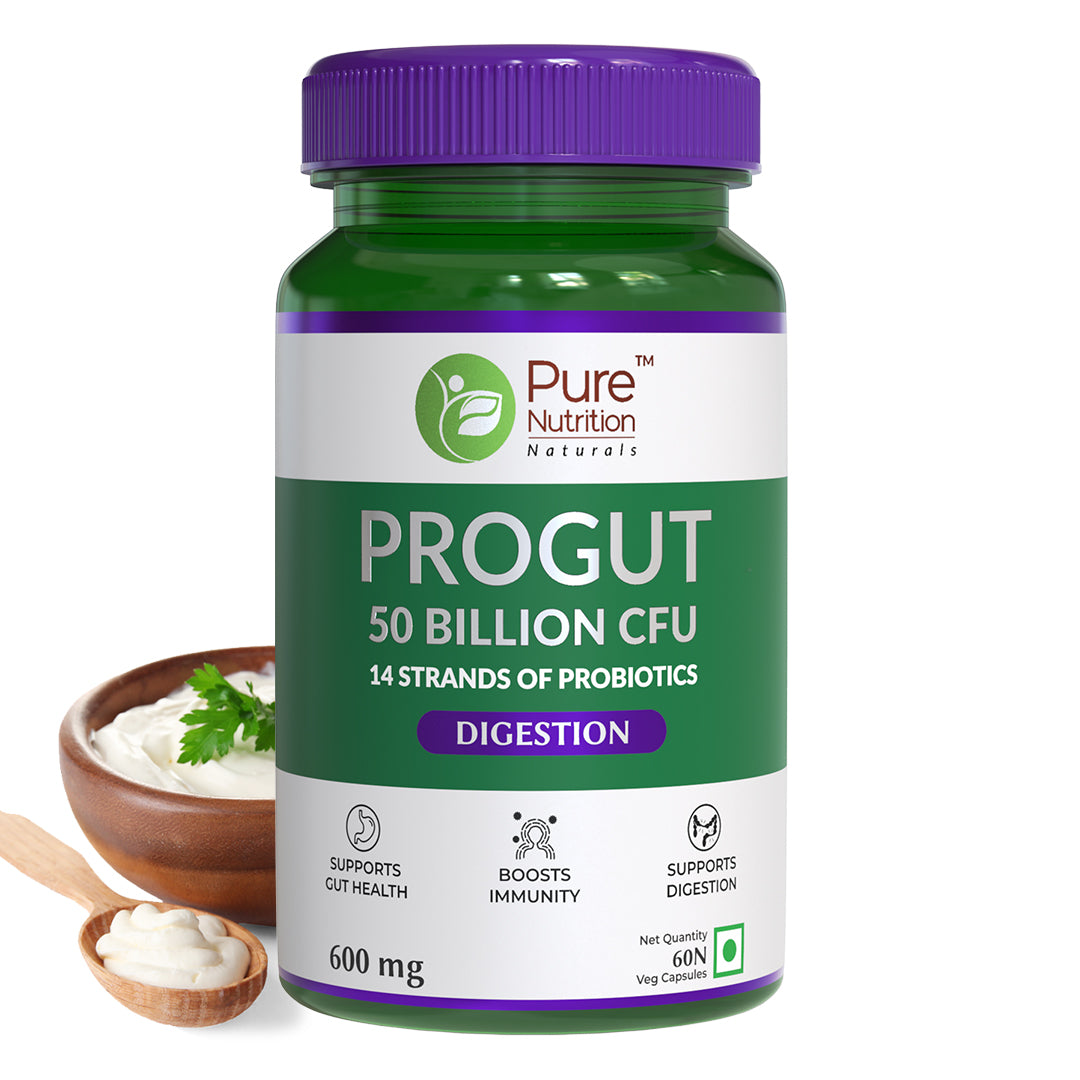 Pure Nutrition Progut 50 Billion CFU with 14 Strains of Probiotic Bacteria - 60 Capsules