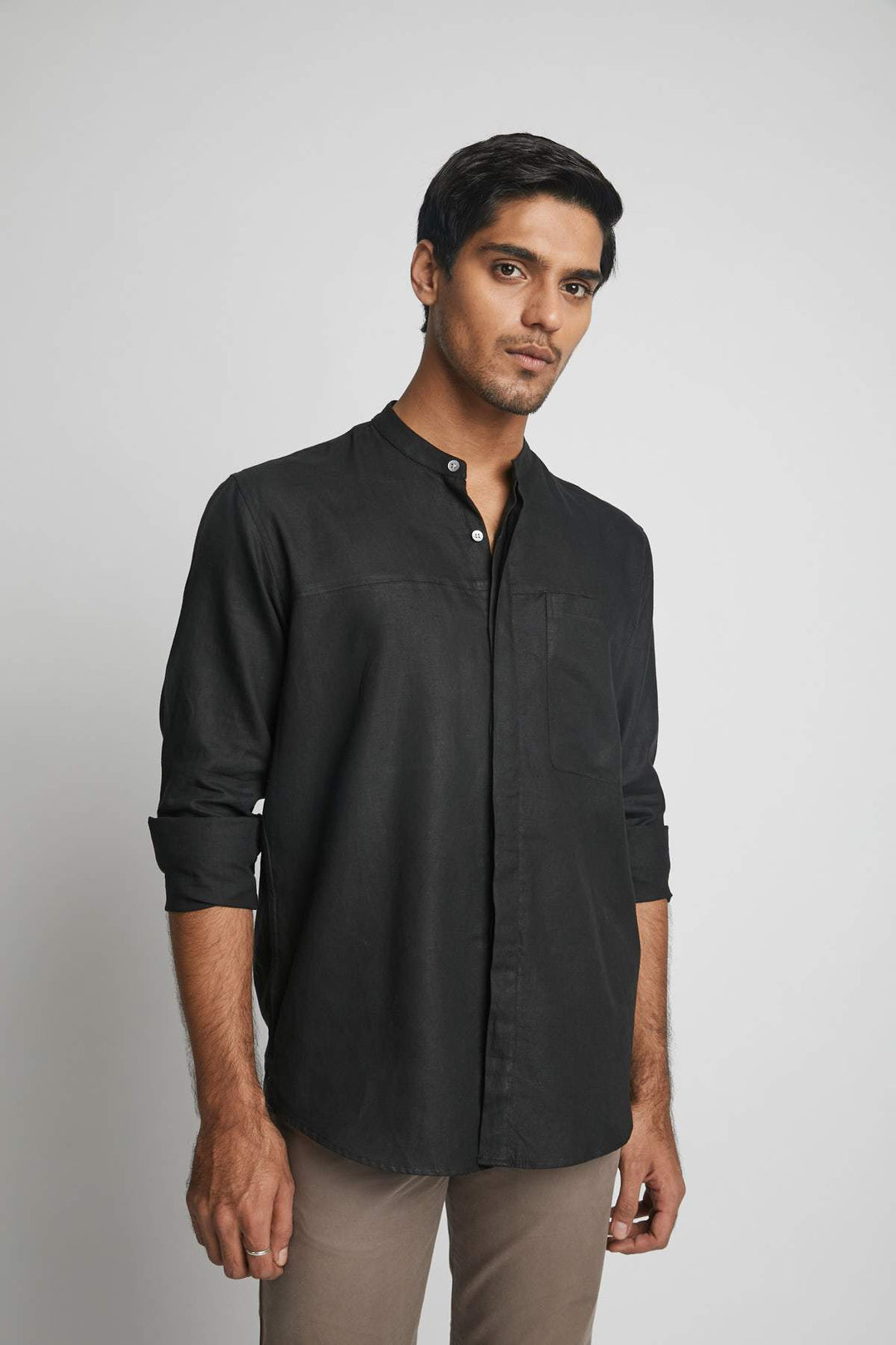 B Label Reflect Round Collar Shirt