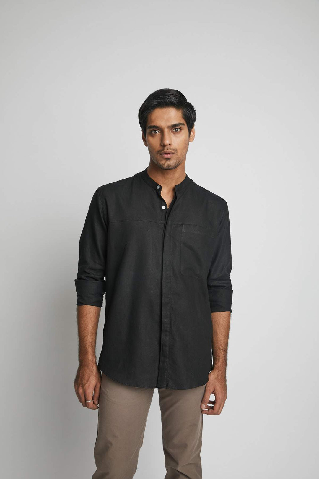 B Label Reflect Round Collar Shirt