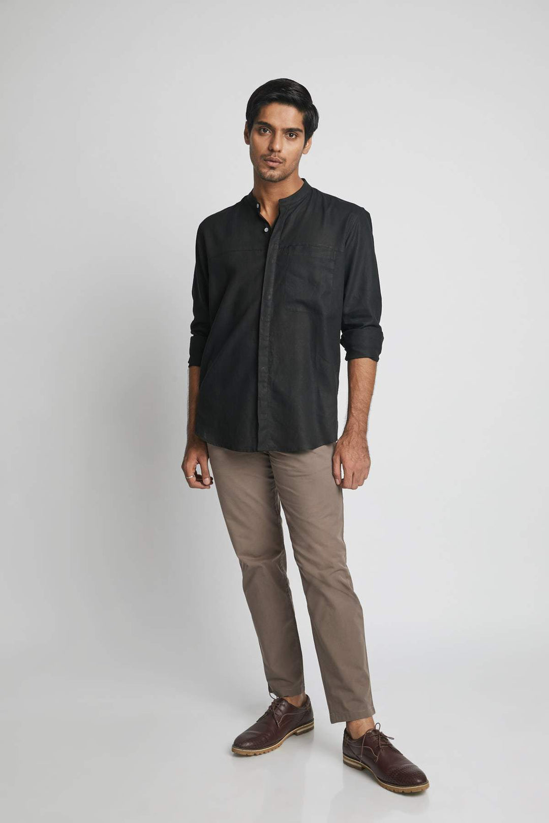 B Label Reflect Round Collar Shirt