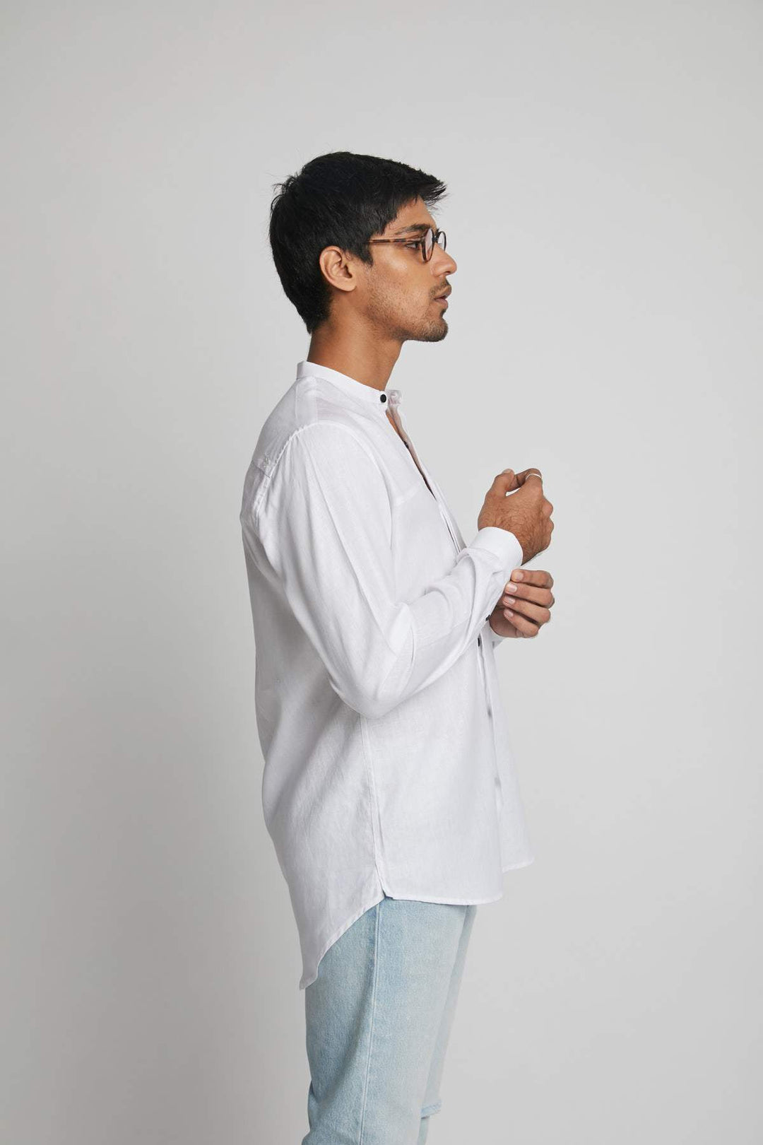 B Label Reflect Round Collar Shirt
