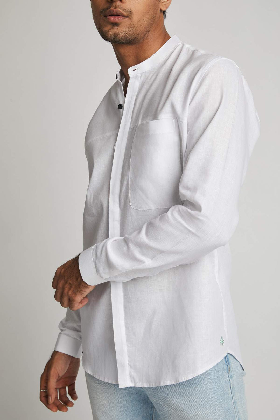 B Label Reflect Round Collar Shirt