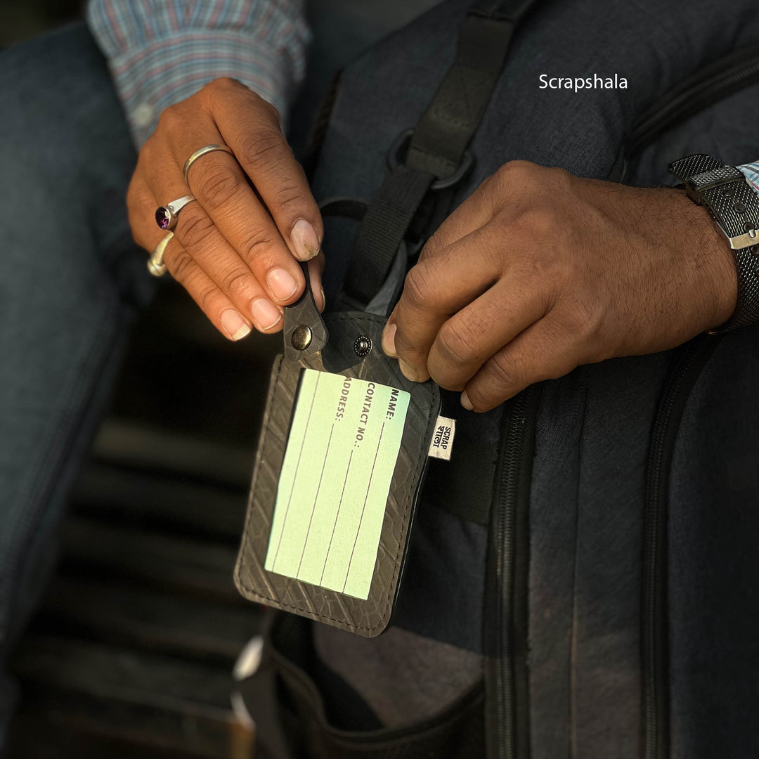 Scrapshala Safar Luggage Tag | Reusable | Vegan | Water Proof | Upcycled