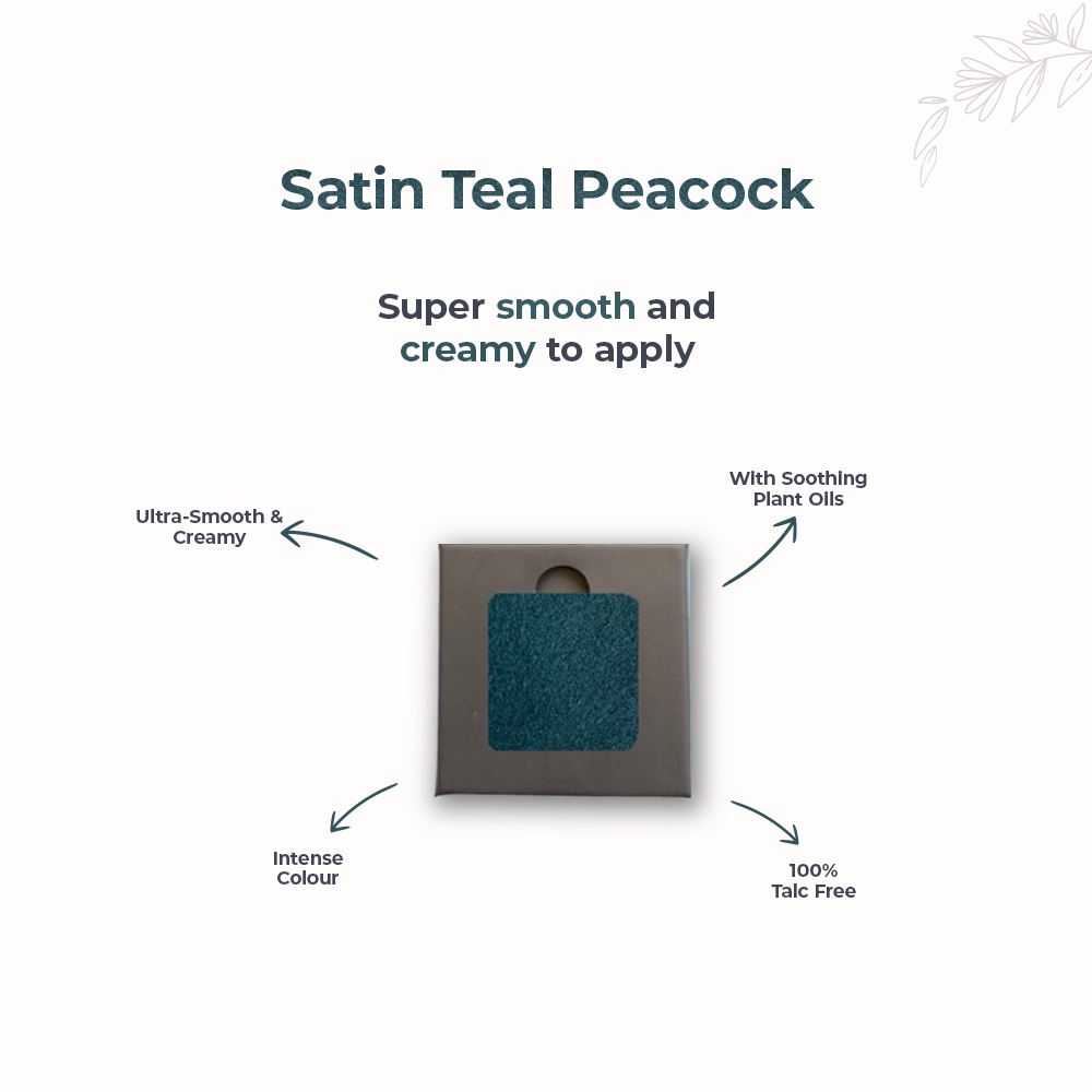 Disguise Cosmetics Satin Teal Peacock 215 - Eyeshadow, No Talc | Intense Color | With Soothing Plant Oils | Ultra-Smooth