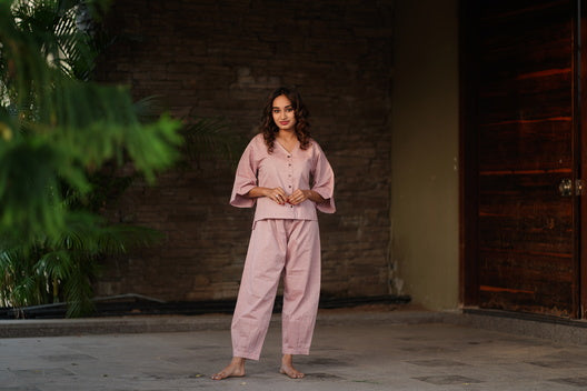 Serene Rust Pink Co-ord Set - Pink