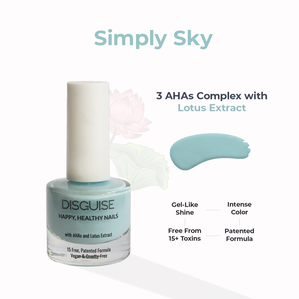 Disguise Cosmetics Simply Sky 119, 21 TOXIN FREE | WITH AHA & LOTUS EXTRACT | INTENSE COLOR | 9 ml