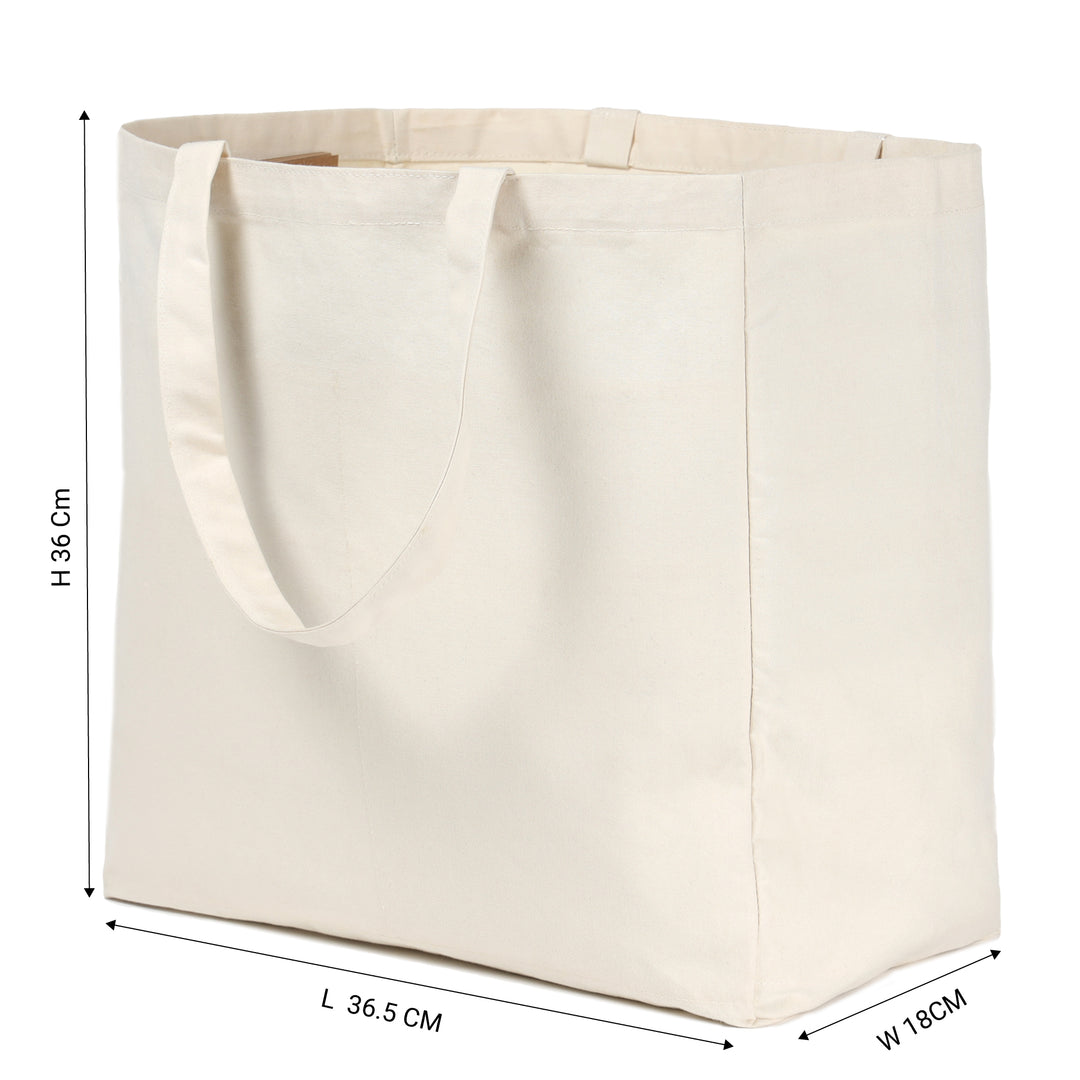 Akiiko Classic Canvas Shopper Tote | Cotton Canvas, Inner Pockets