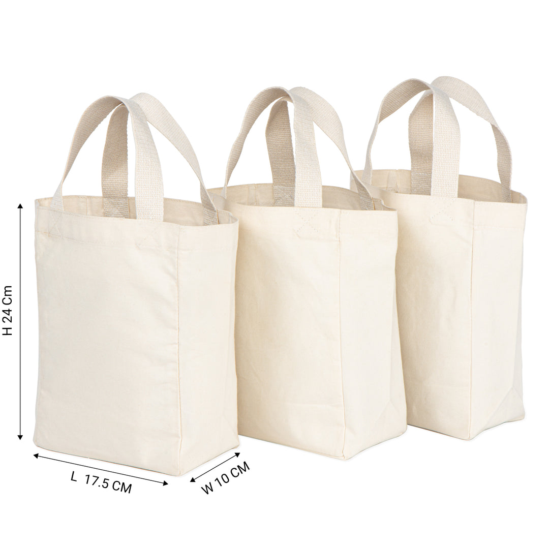 Akiiko Mini Classic Canvas Shopper | Cotton Canvas | Pack of 3