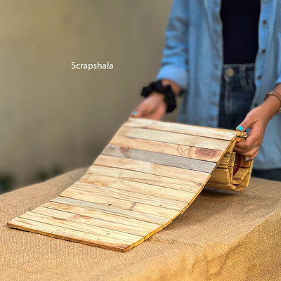 Salvage Runner Placemat | Natural Pine | Foldable | Stain-Proof