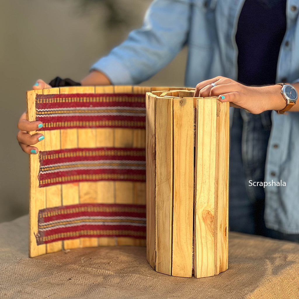 Scrapshala Salvage Runner Placemat | Natural Pine | Foldable | Stain-Proof