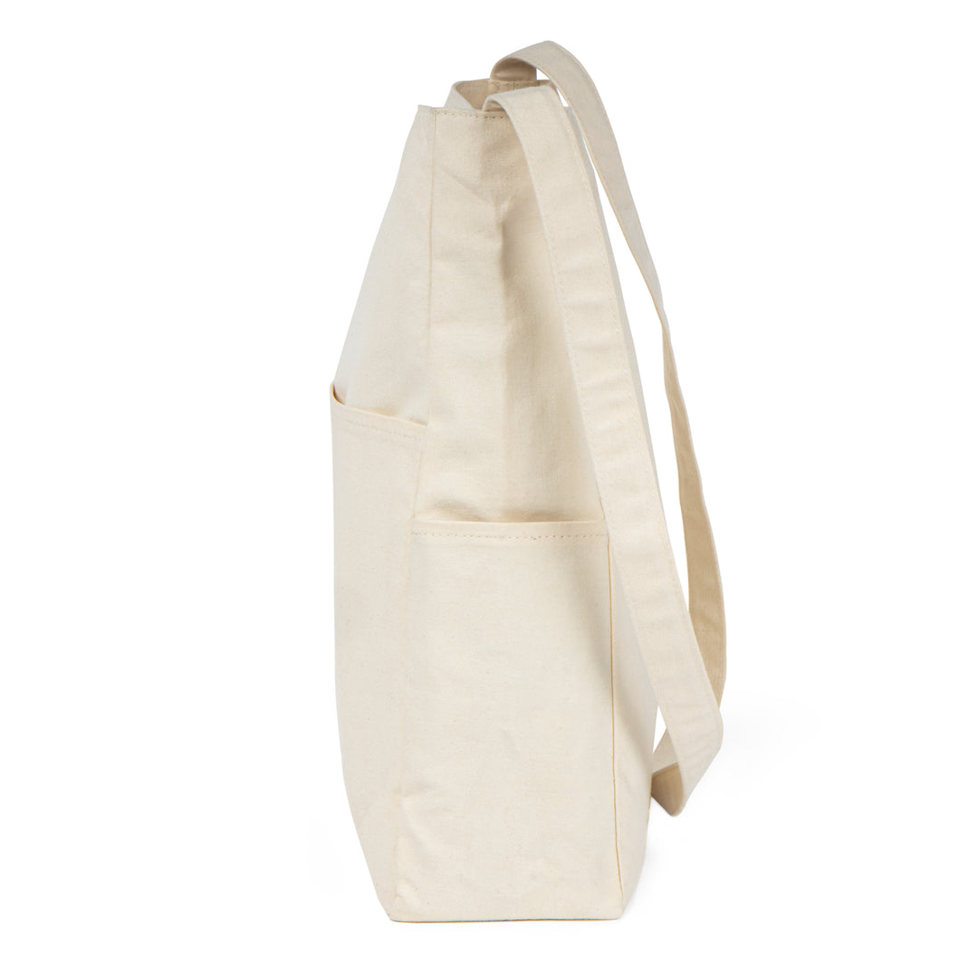 Akiiko Large Shopping Bag with Sling | Cotton Canvas, Multiple Pockets