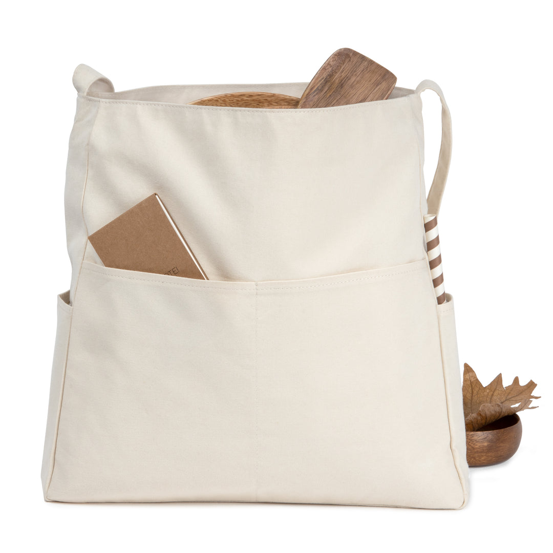 Akiiko Large Shopping Bag with Sling | Cotton Canvas, Multiple Pockets